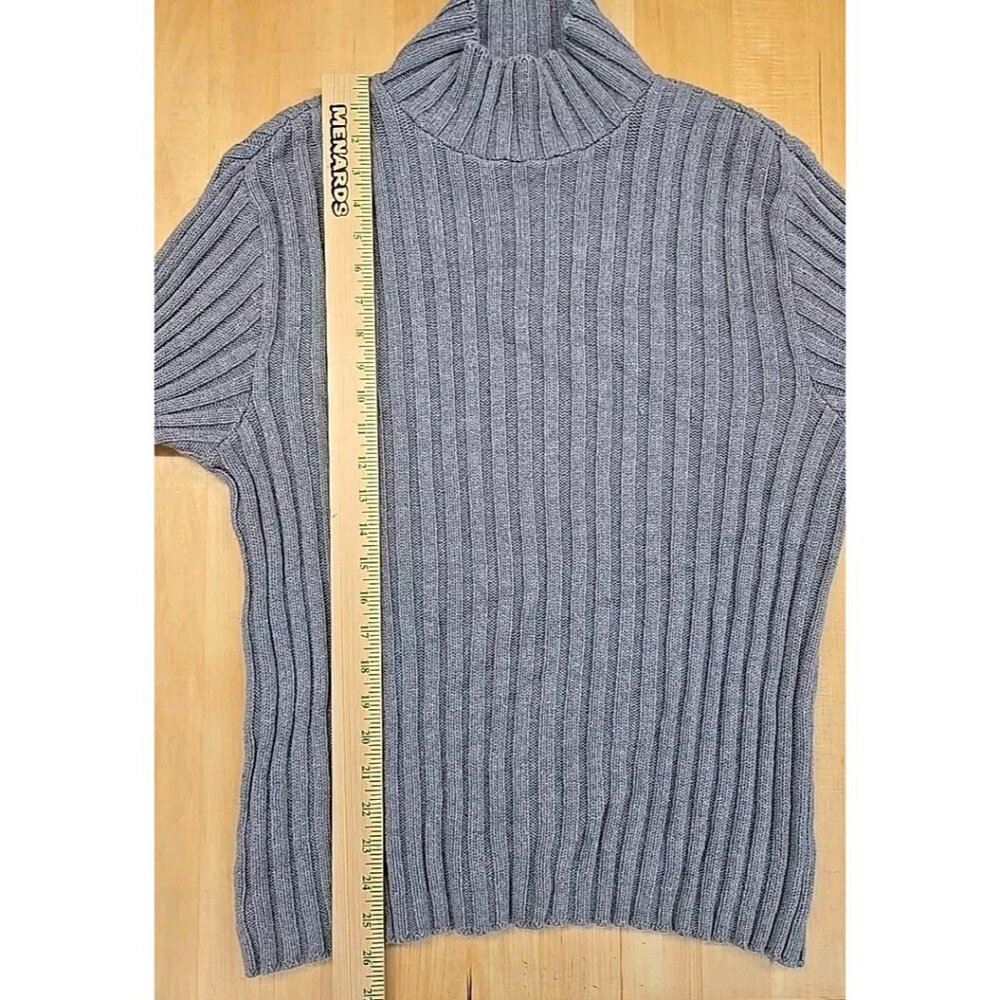 VTG Abercrombie Fitch Sweater Mens Size Large Gray Fisherman Ribbed USA 90s Y2K - Picture 6 of 9